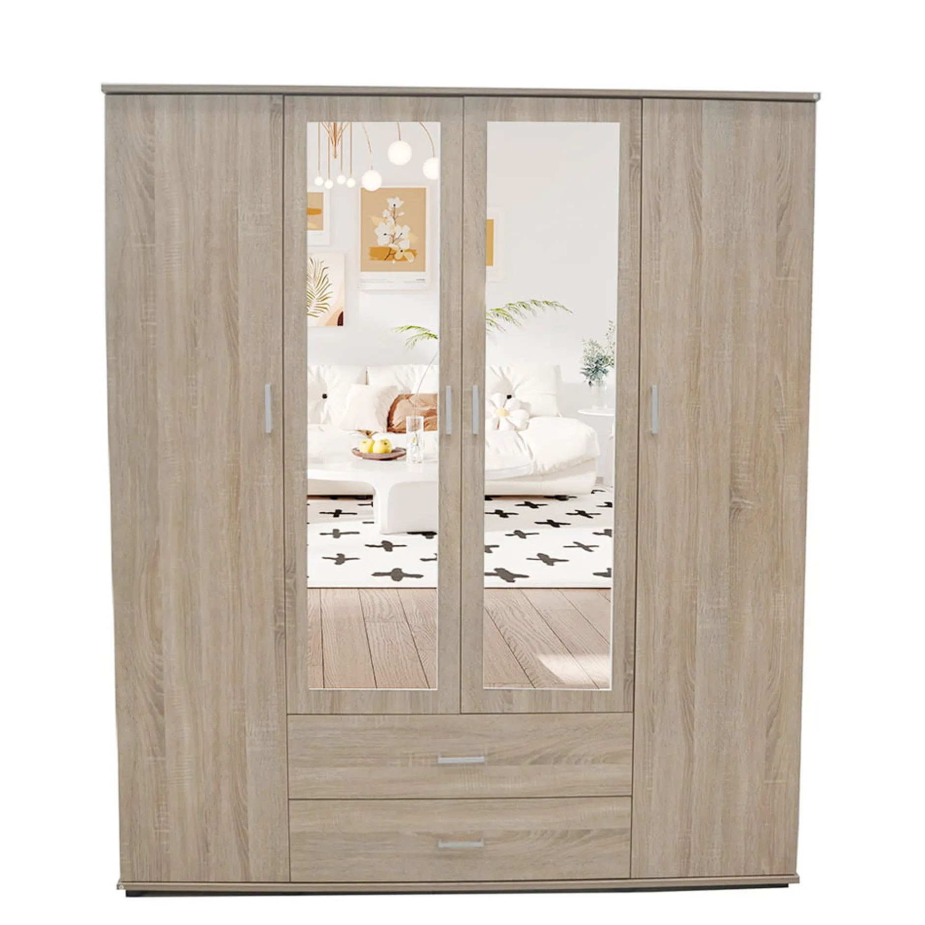 Kledingkast Jean 4-deurs – Spiegel^Huisenthuis Best