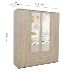 Kledingkast Jean 4-deurs – Spiegel^Huisenthuis Best