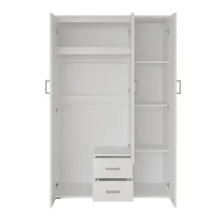 Kledingkast Jean 3-deurs Wit – Spiegel^Huisenthuis Clearance