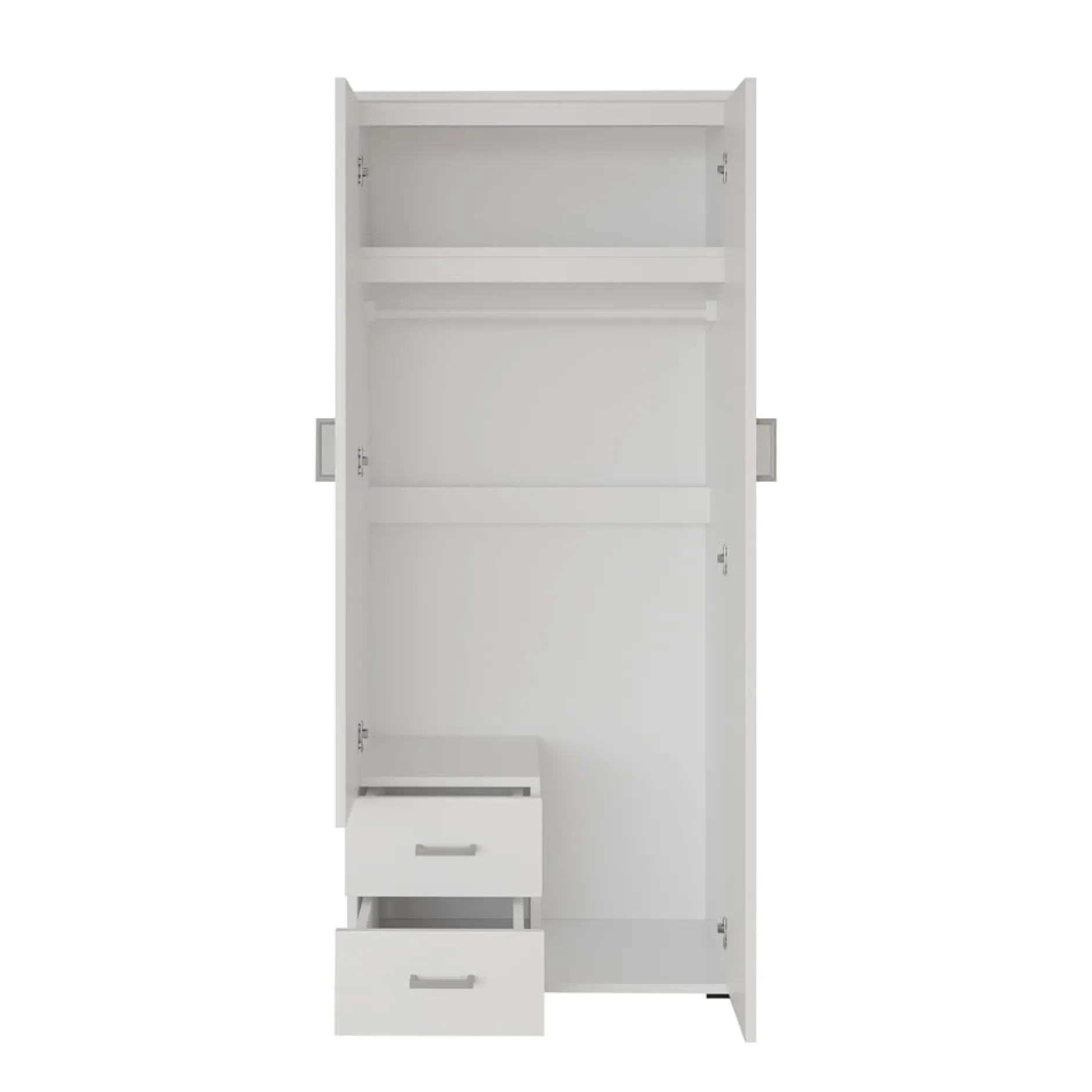 Kledingkast Jean 2-deurs Wit – Spiegel^Huisenthuis Best