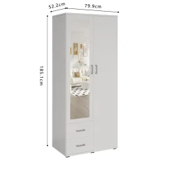 Kledingkast Jean 2-deurs Wit – Spiegel^Huisenthuis Best