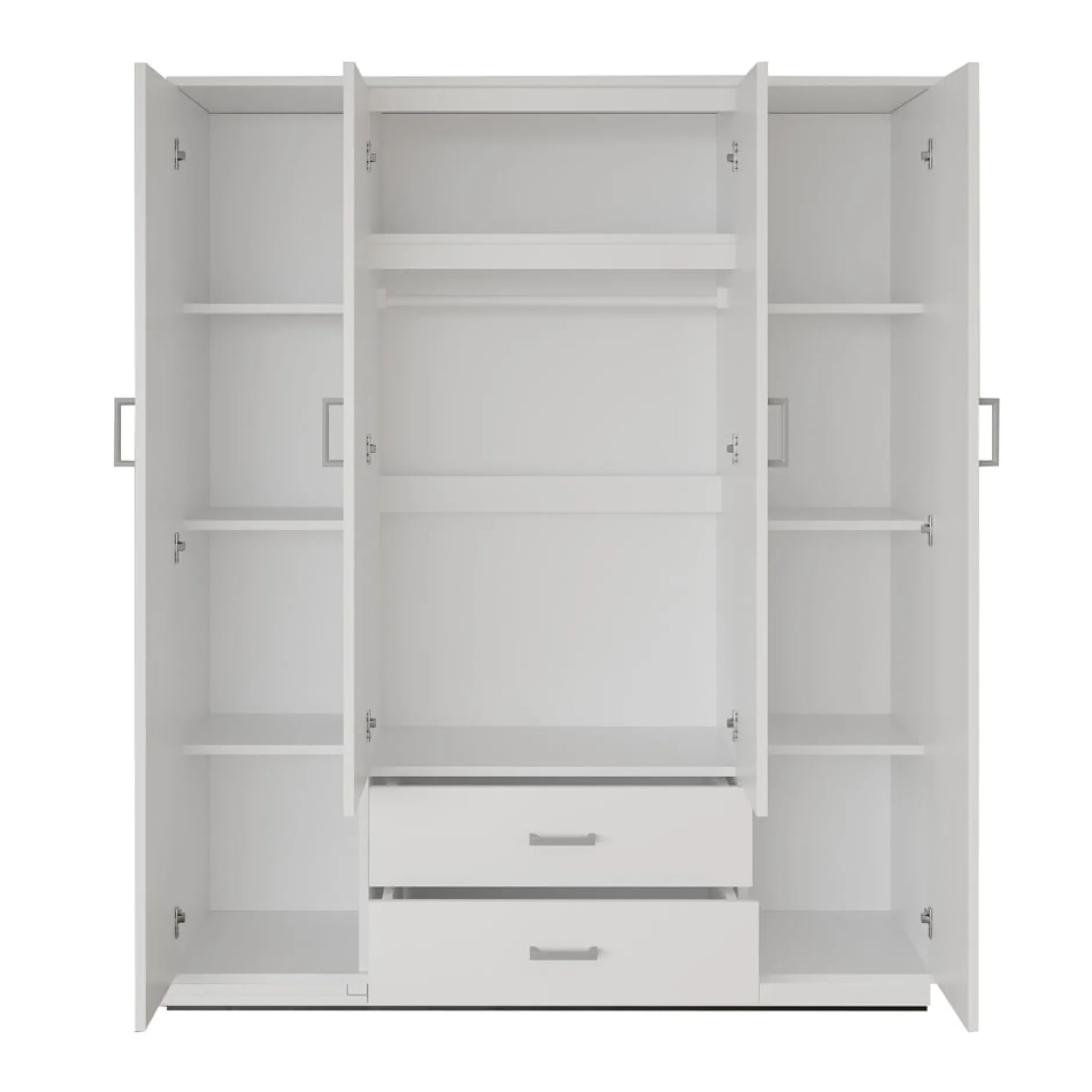 Kledingkast Jean 4-deurs Wit – Spiegel^Huisenthuis Best
