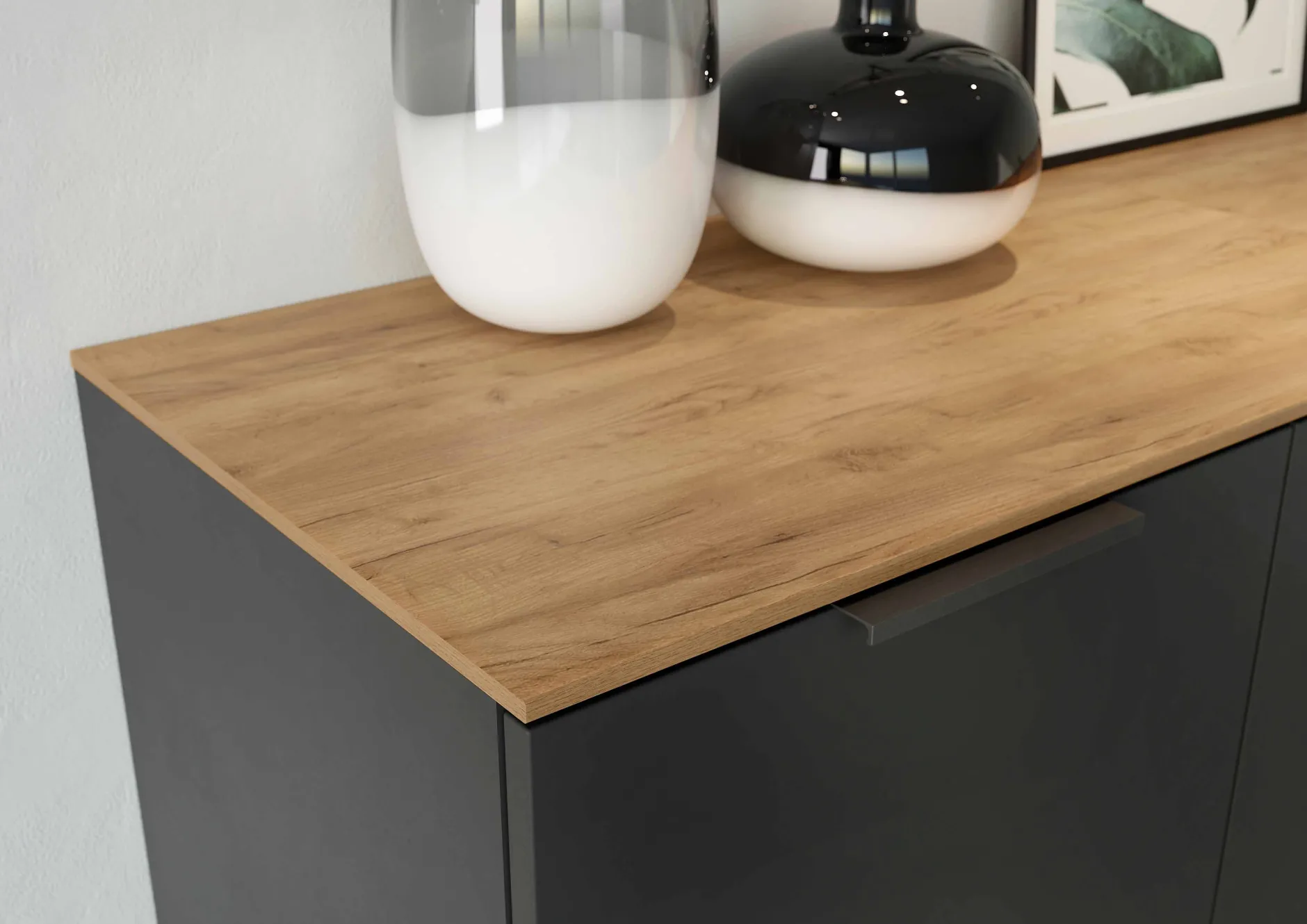 Ladekast Amalfi Grafiet-Eiken^Huisenthuis Discount