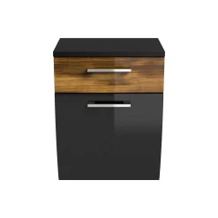 Lage badkamerkast Ilse Antraciet Walnoot Curve^Huisenthuis Clearance