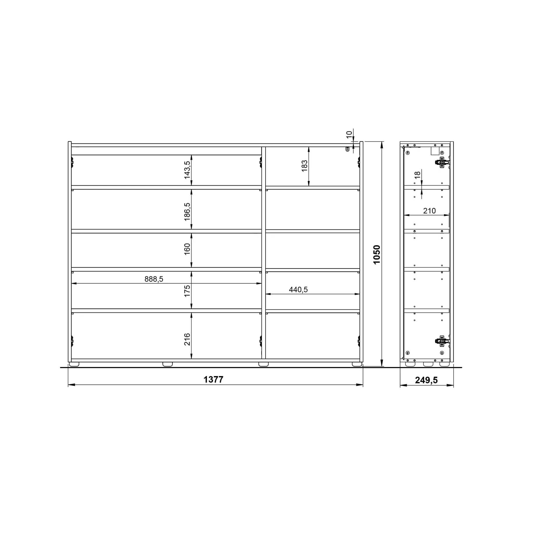 Opbergkast Aniek Wit Eiken 105 cm^Huisenthuis Clearance
