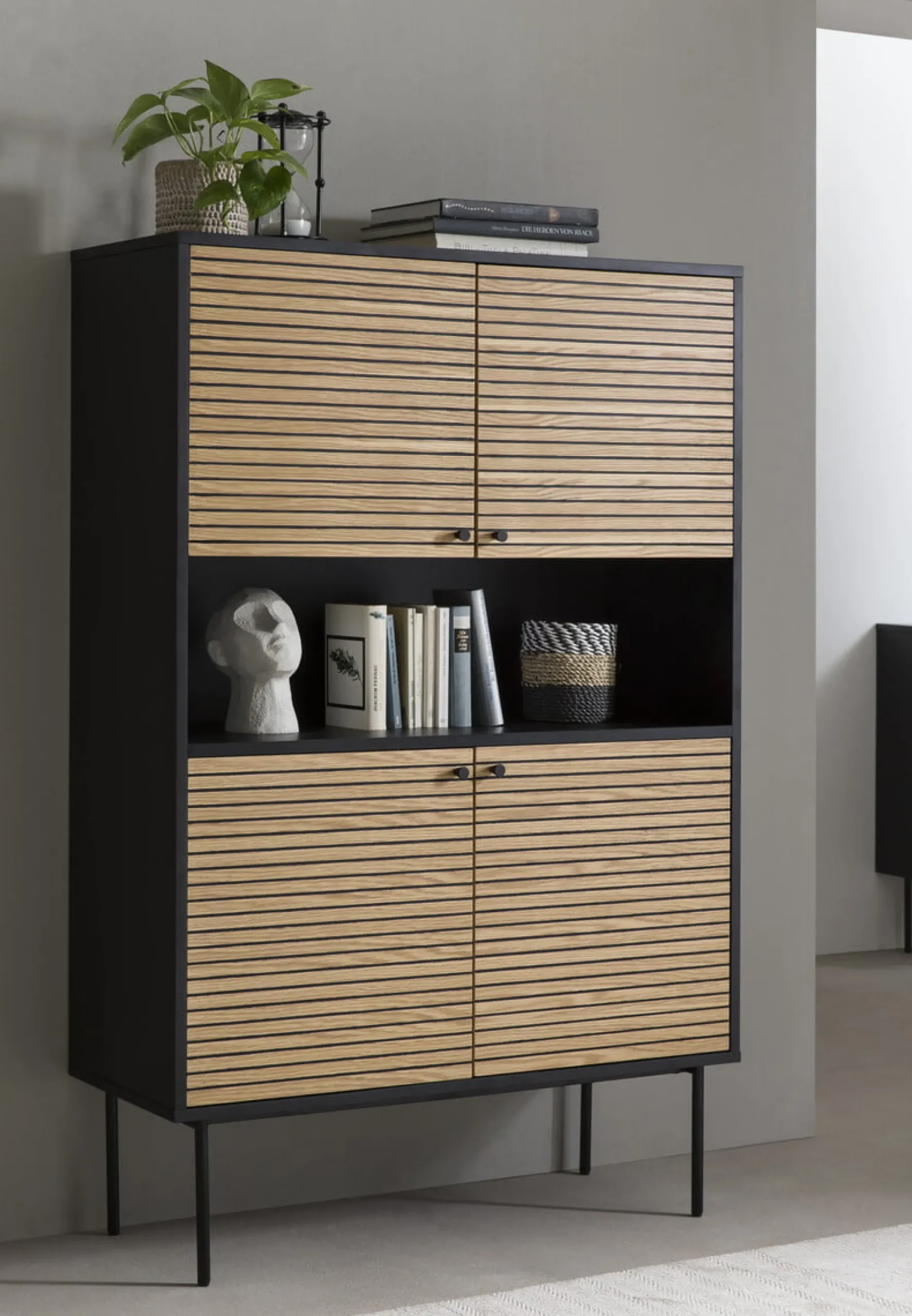 Opbergkast Madeira Eiken-Zwart^Huisenthuis Outlet