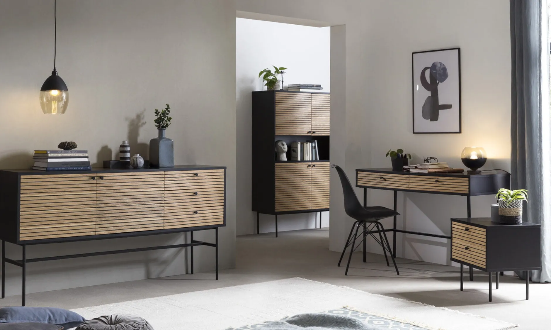 Opbergkast Madeira Eiken-Zwart^Huisenthuis Outlet