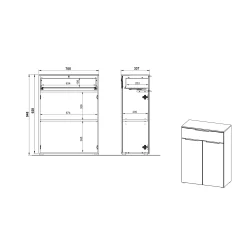 Opbergkast Waldorf Grafiet^Huisenthuis