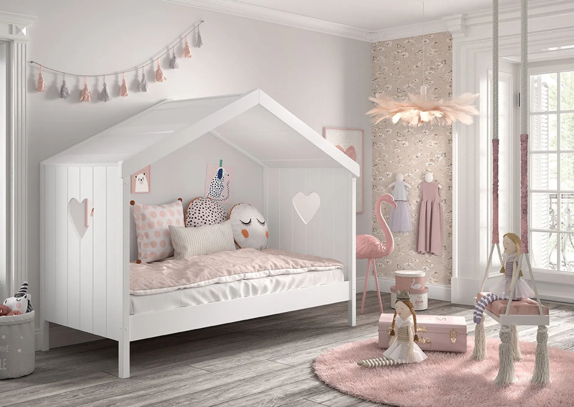 Open Huisbed Fenna Wit 90×200 cm^Huisenthuis Online