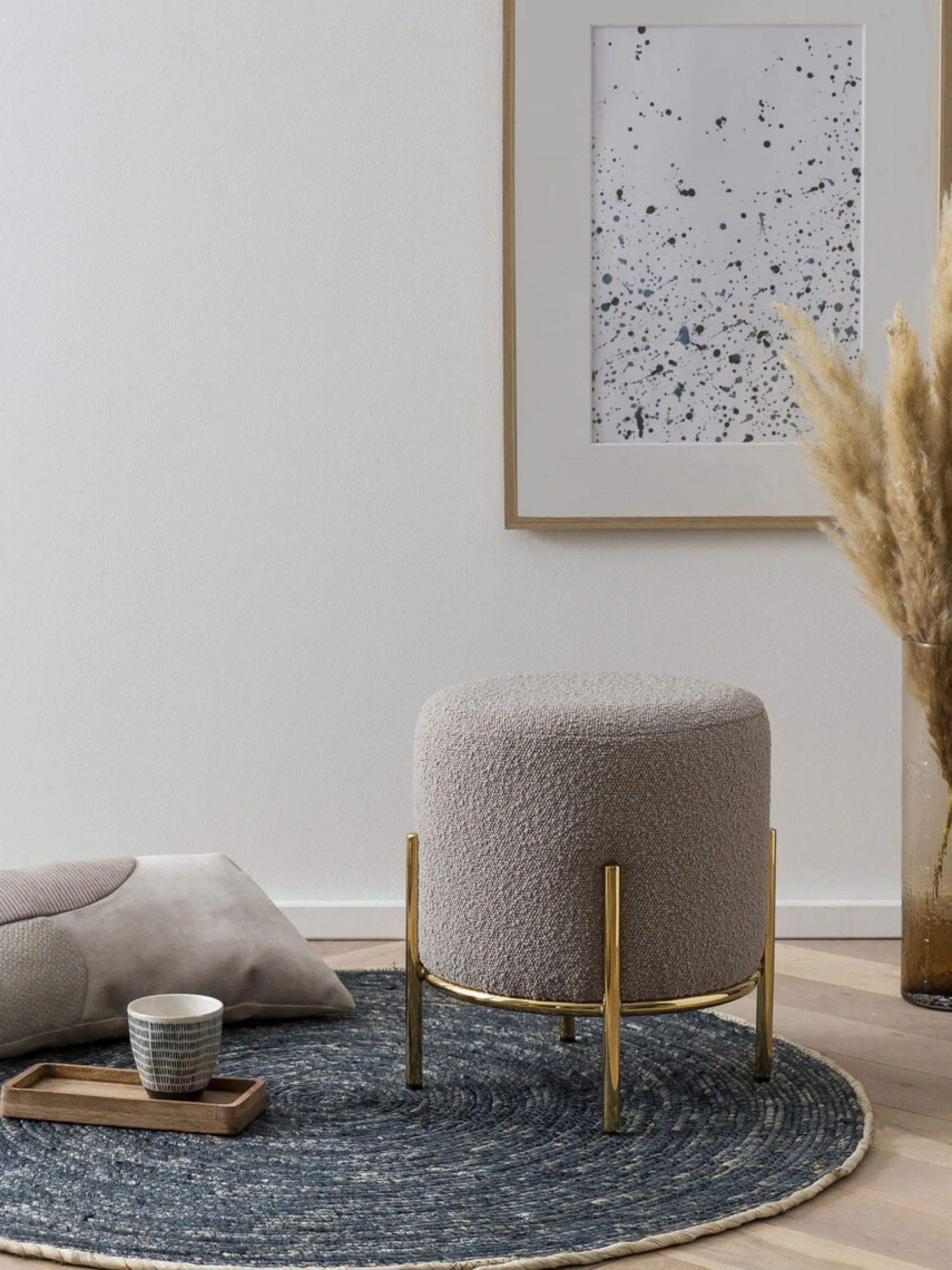 Poef Mia -Goud Bouclé^Huisenthuis New