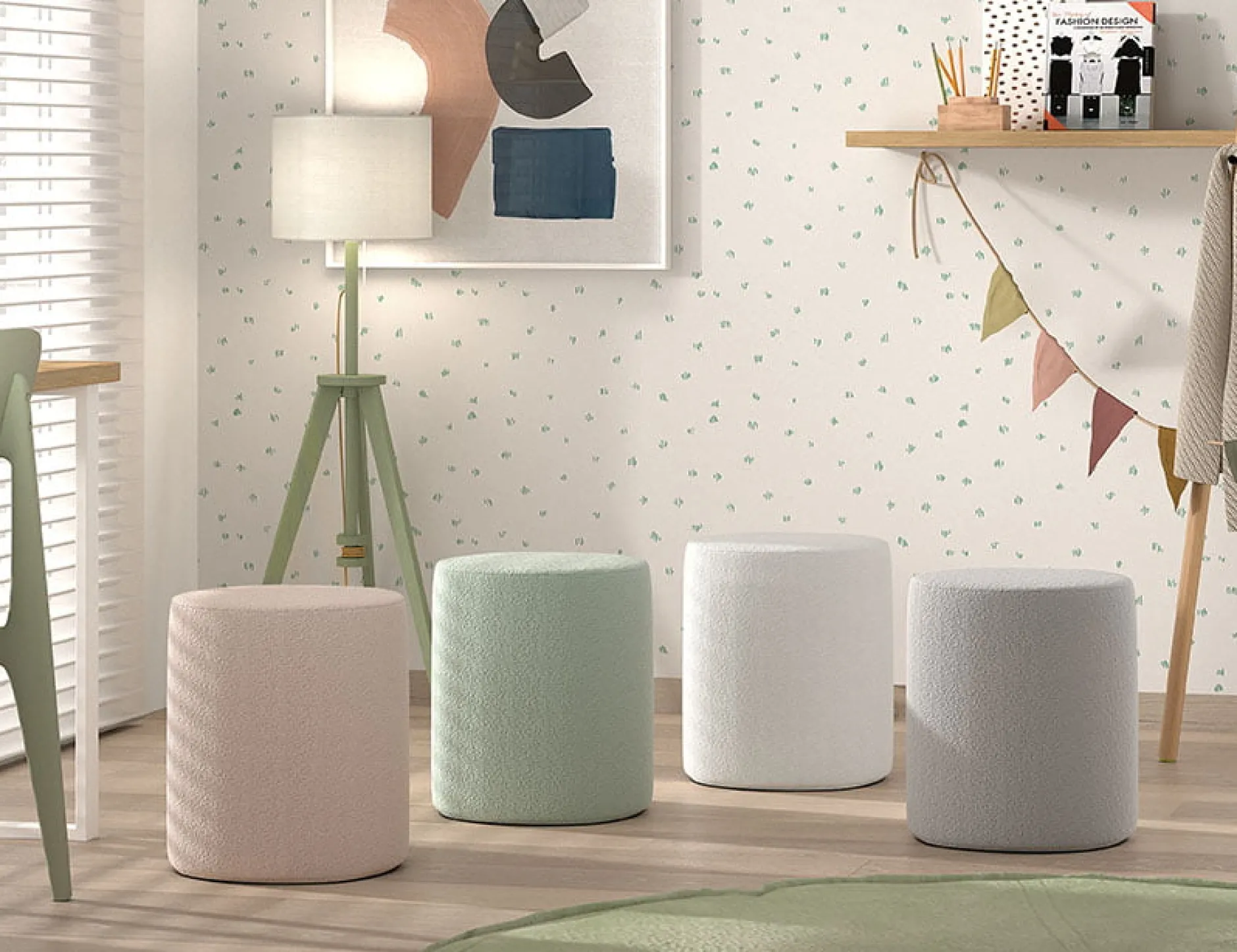 Poef Victoria Bouclé^Huisenthuis New