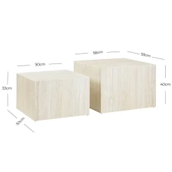 Salontafel set Jip Travertine^Huisenthuis Hot