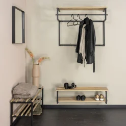 Schoenenrek Erwin Eiken Zwart 100 cm^Huisenthuis Clearance