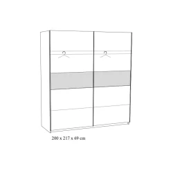 Schuifdeurkast Livia 200 cm Eiken^Huisenthuis Outlet