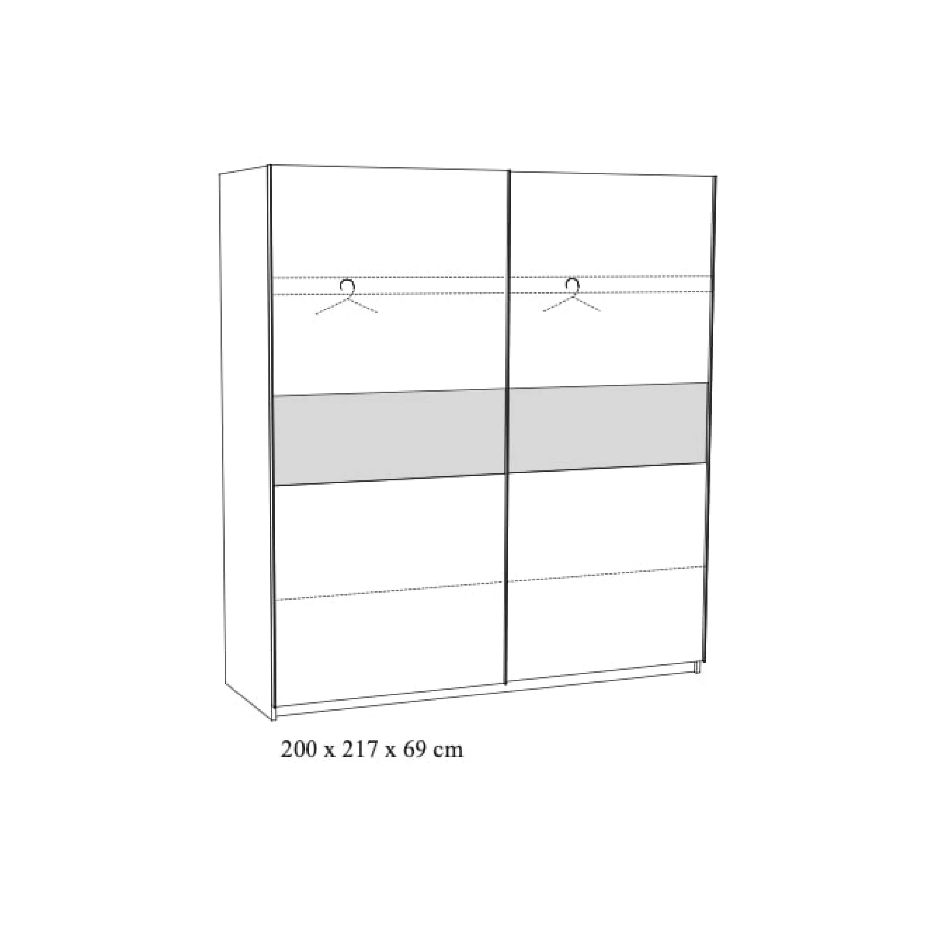 Schuifdeurkast Livia 200 cm Eiken^Huisenthuis Outlet