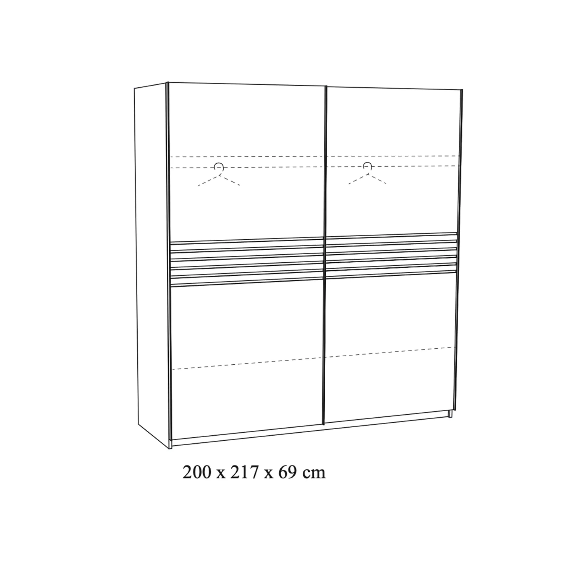Schuifdeurkast Mekong Eiken 200cm^Huisenthuis New