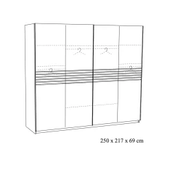 Schuifdeurkast Mekong Eiken 250cm^Huisenthuis New