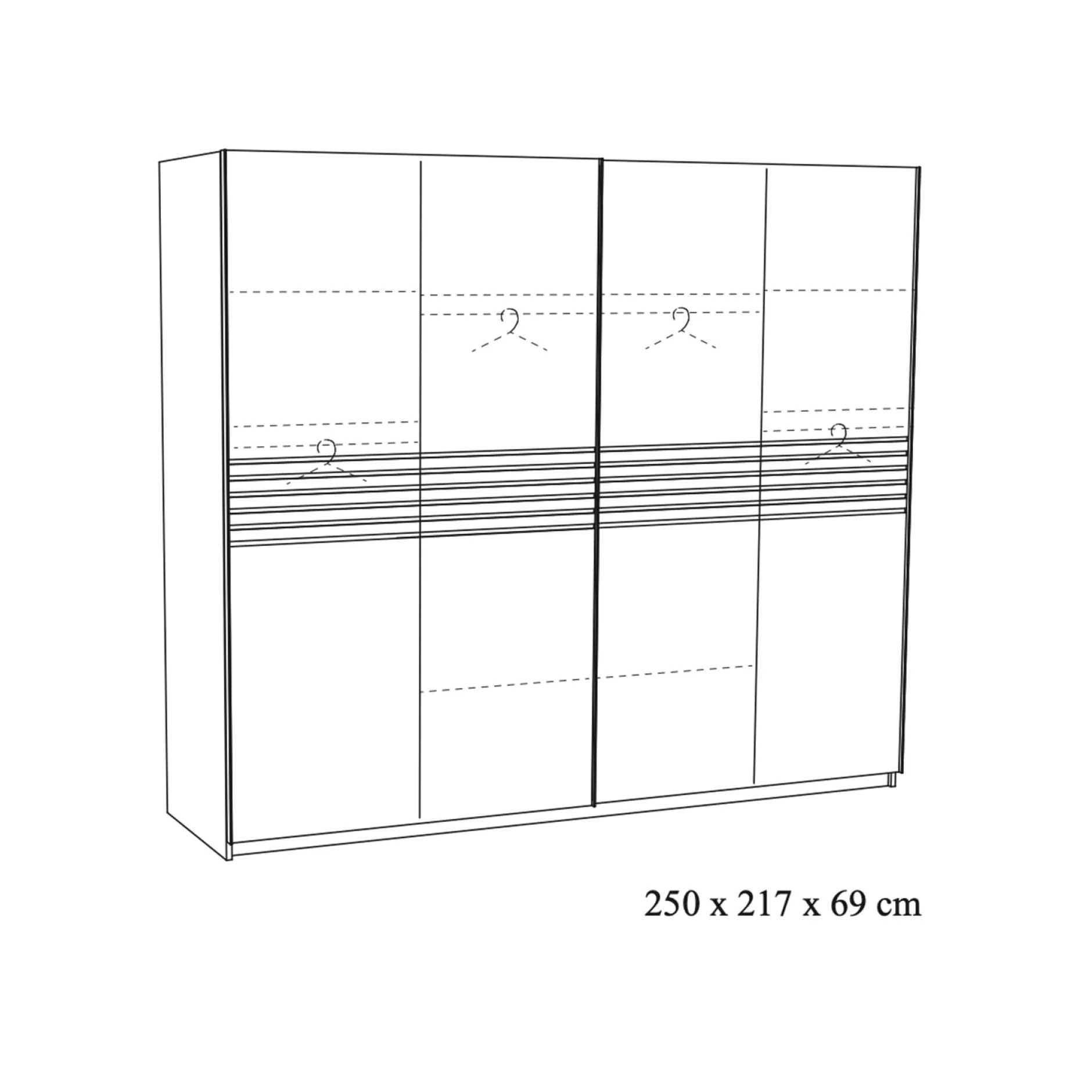Schuifdeurkast Mekong Eiken 250cm^Huisenthuis New