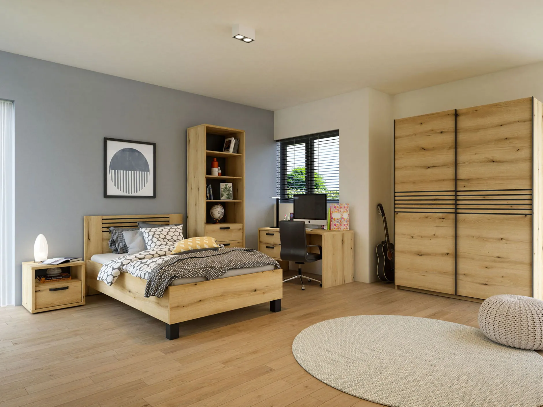 Schuifdeurkast Mekong Eiken 250cm^Huisenthuis New