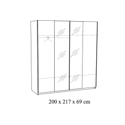 Schuifdeurkast Yumi Eiken 200cm^Huisenthuis Sale