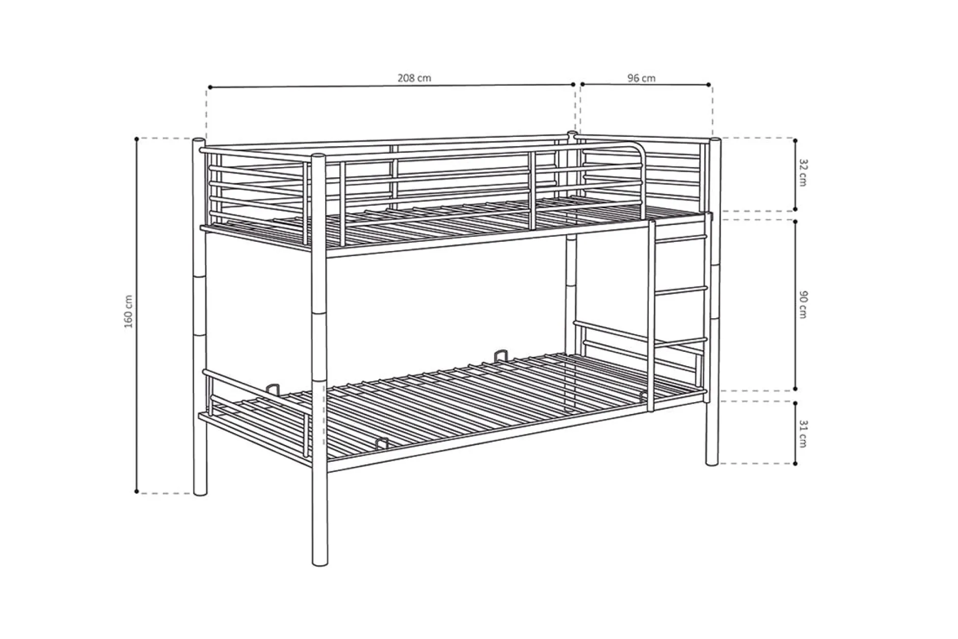 Stapelbed Becky Grijs^Huisenthuis Discount