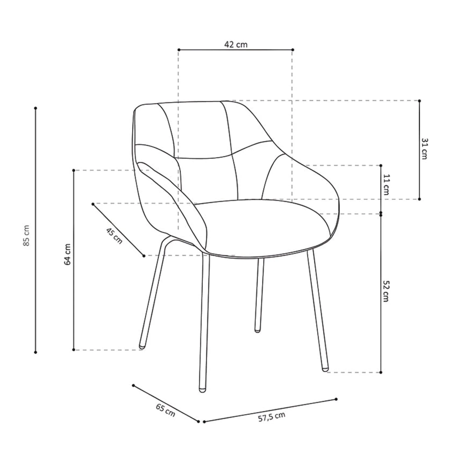 Stoel Dundee Grijs-Donkergrijs – Set van 2^Huisenthuis New