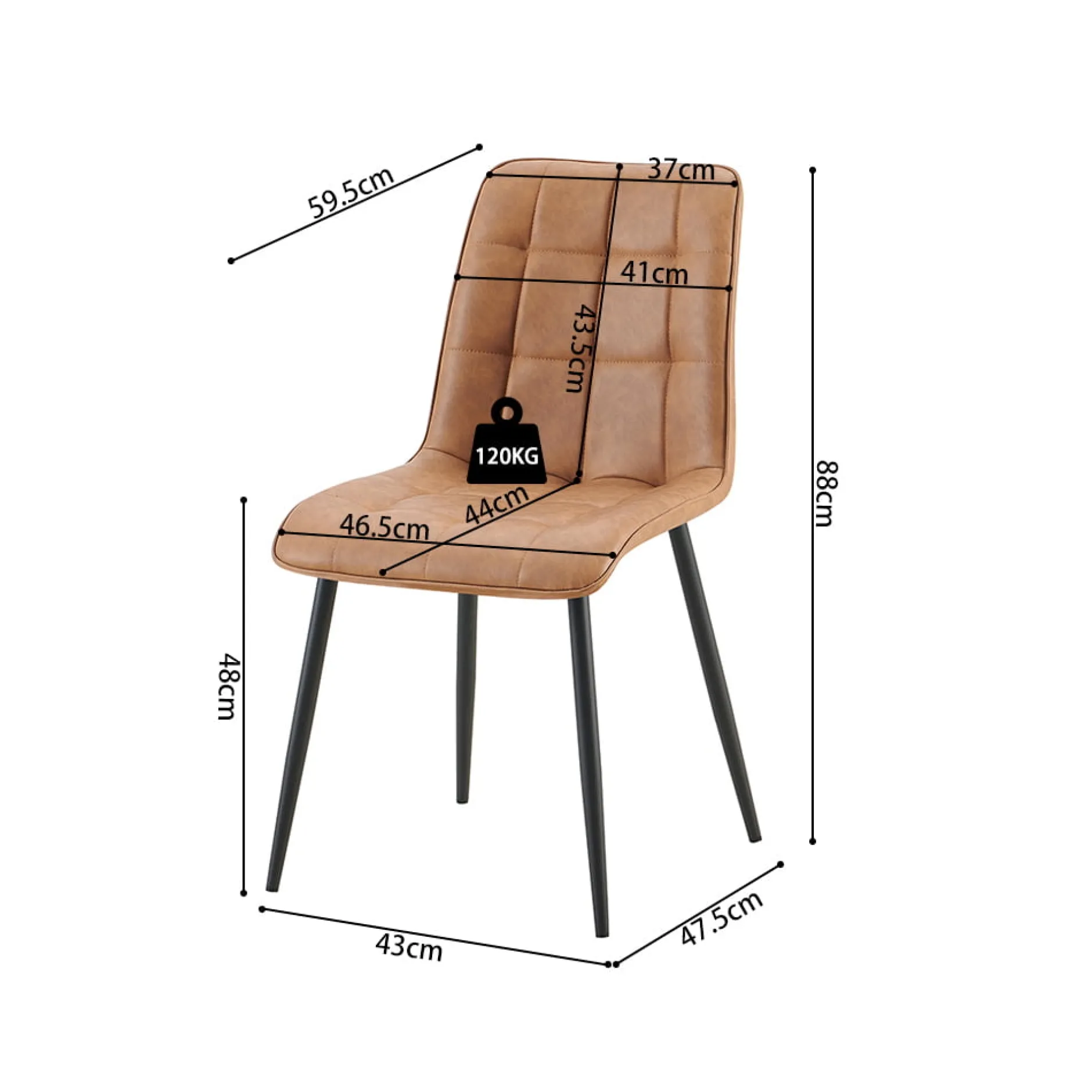 Stoel Fons Cognac – Set van 4^Huisenthuis Sale