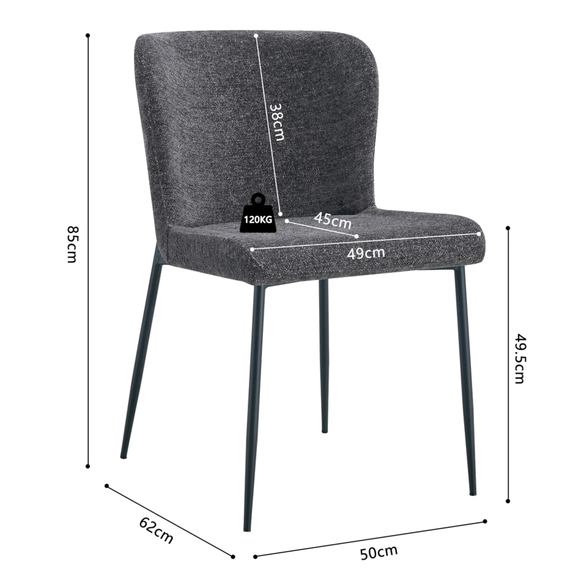 Stoel Jolie Donkergrijs – Set van 2^Huisenthuis Online