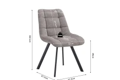 Stoel Margot Lichtgrijs – Set van 2^Huisenthuis Discount