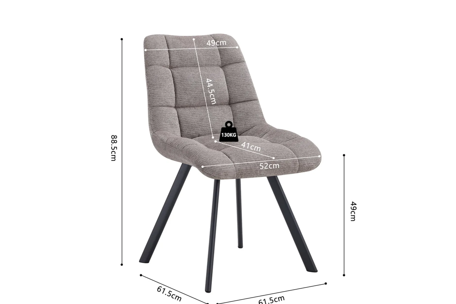 Stoel Margot Lichtgrijs – Set van 2^Huisenthuis Discount