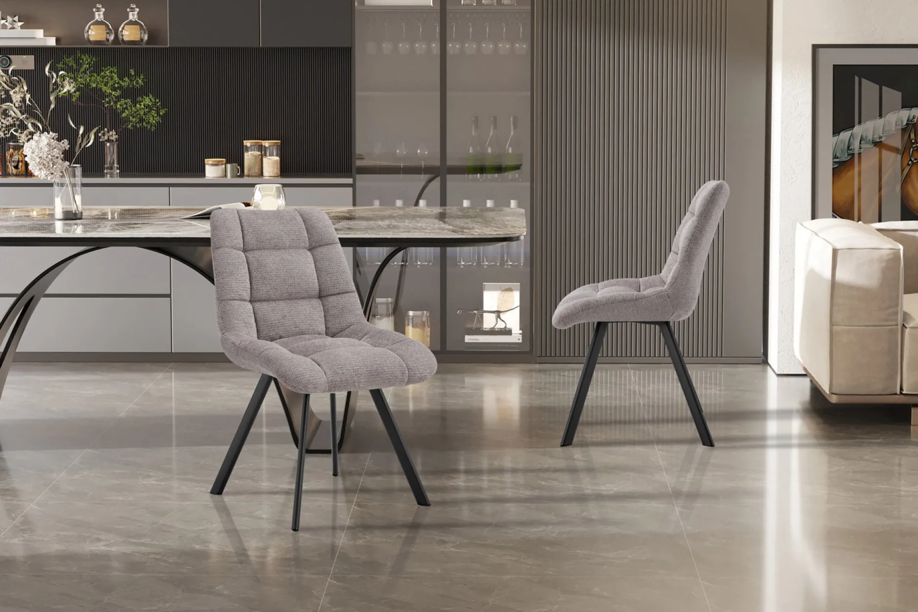 Stoel Margot Lichtgrijs – Set van 2^Huisenthuis Discount