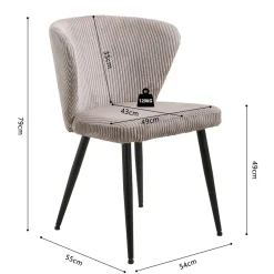 Stoel Marthe Zand Ribstof – Set van 2^Huisenthuis Hot