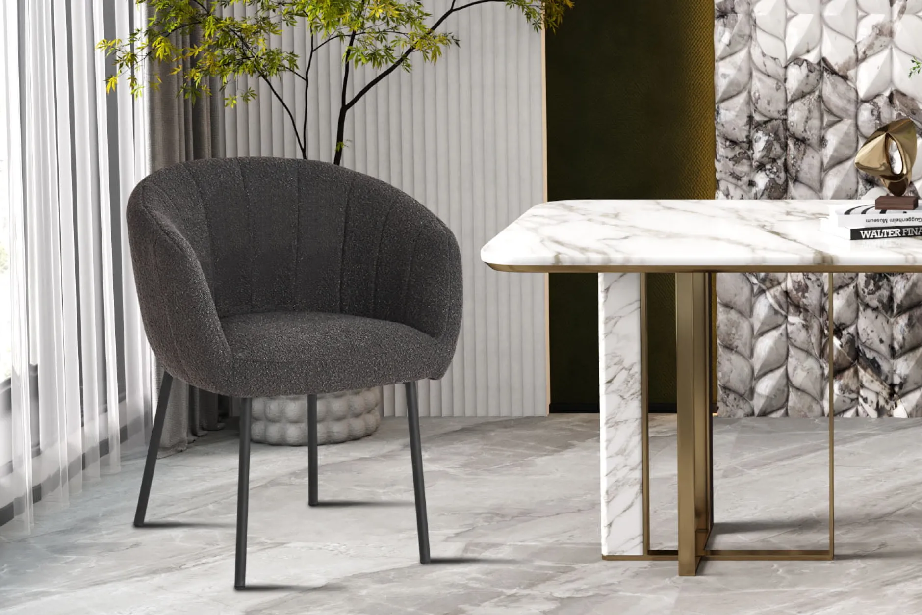 Stoel Pia Bouclé – Set van 2^Huisenthuis Hot