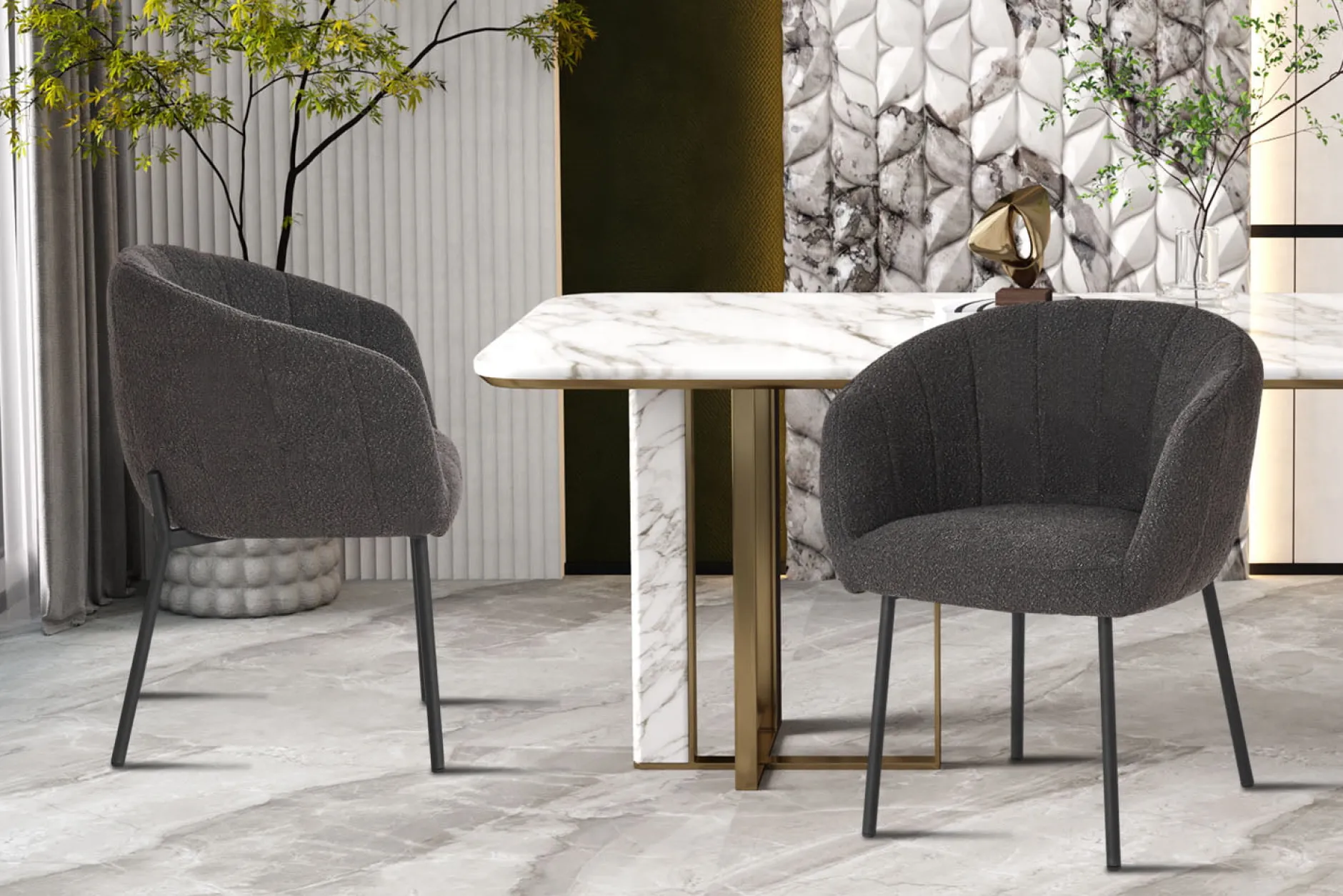 Stoel Pia Bouclé – Set van 2^Huisenthuis Hot