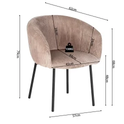 Stoel Pia Zand Ribstof – Set van 2^Huisenthuis Hot