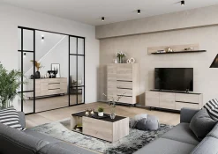 TV-meubel Paxos Eiken 162 cm^Huisenthuis New