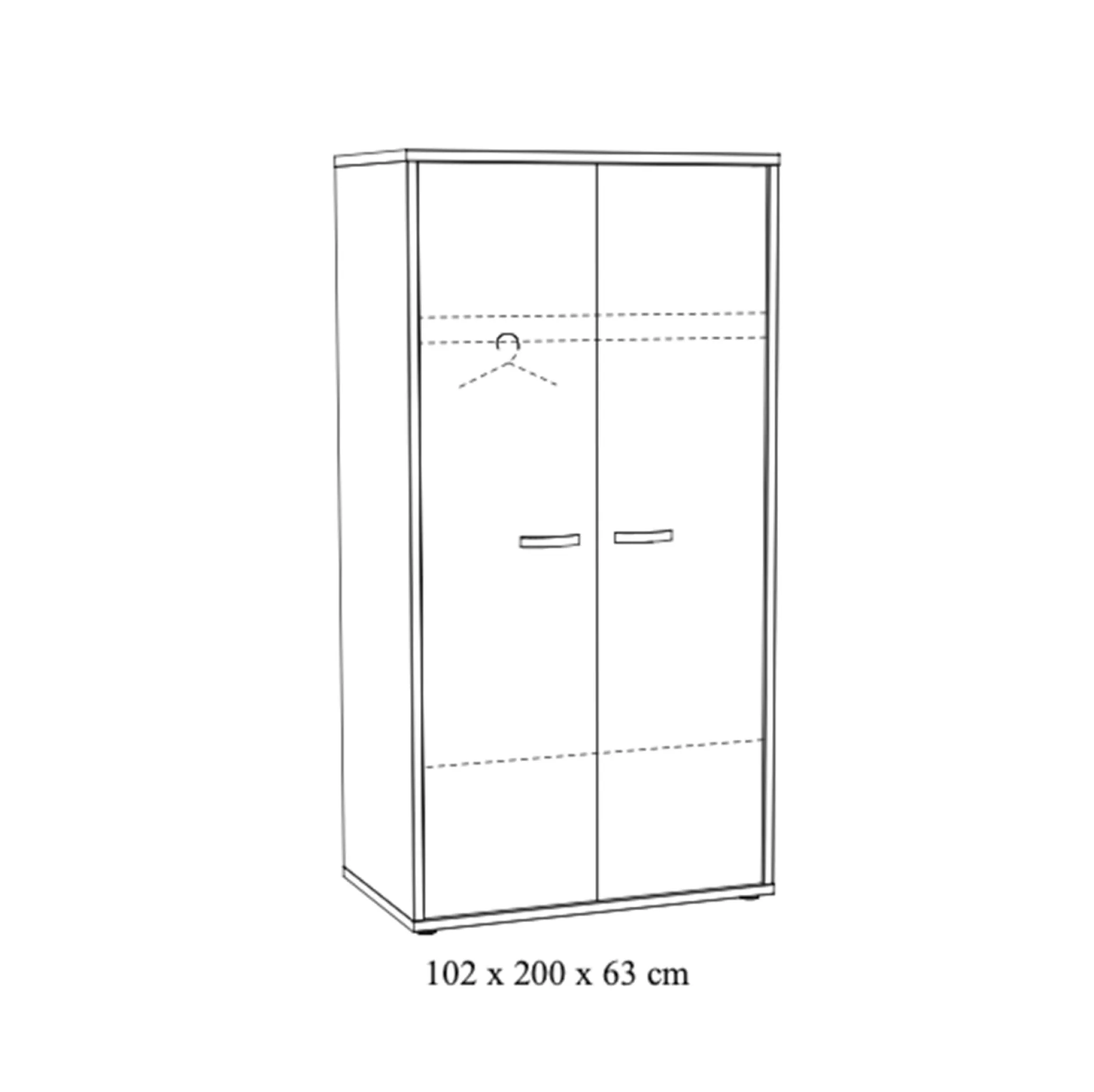 Tweedeurskast Gabon Eiken^Huisenthuis Outlet