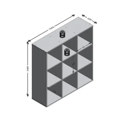 Vakkenkast Camiel – 104x33x107 cm – 9 vakken^Huisenthuis