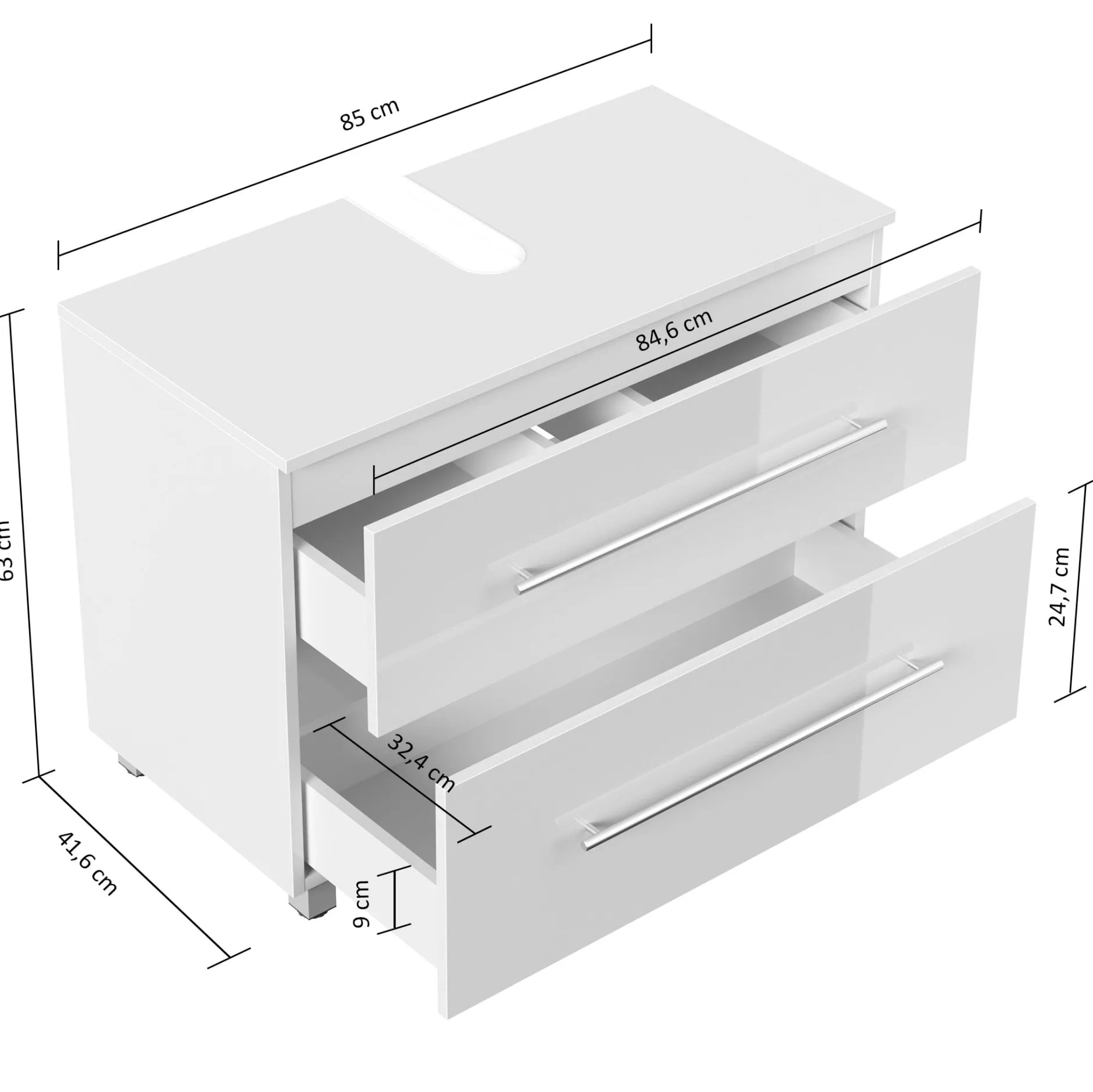 Wastafelkast Glasgow 85 cm^Huisenthuis Sale