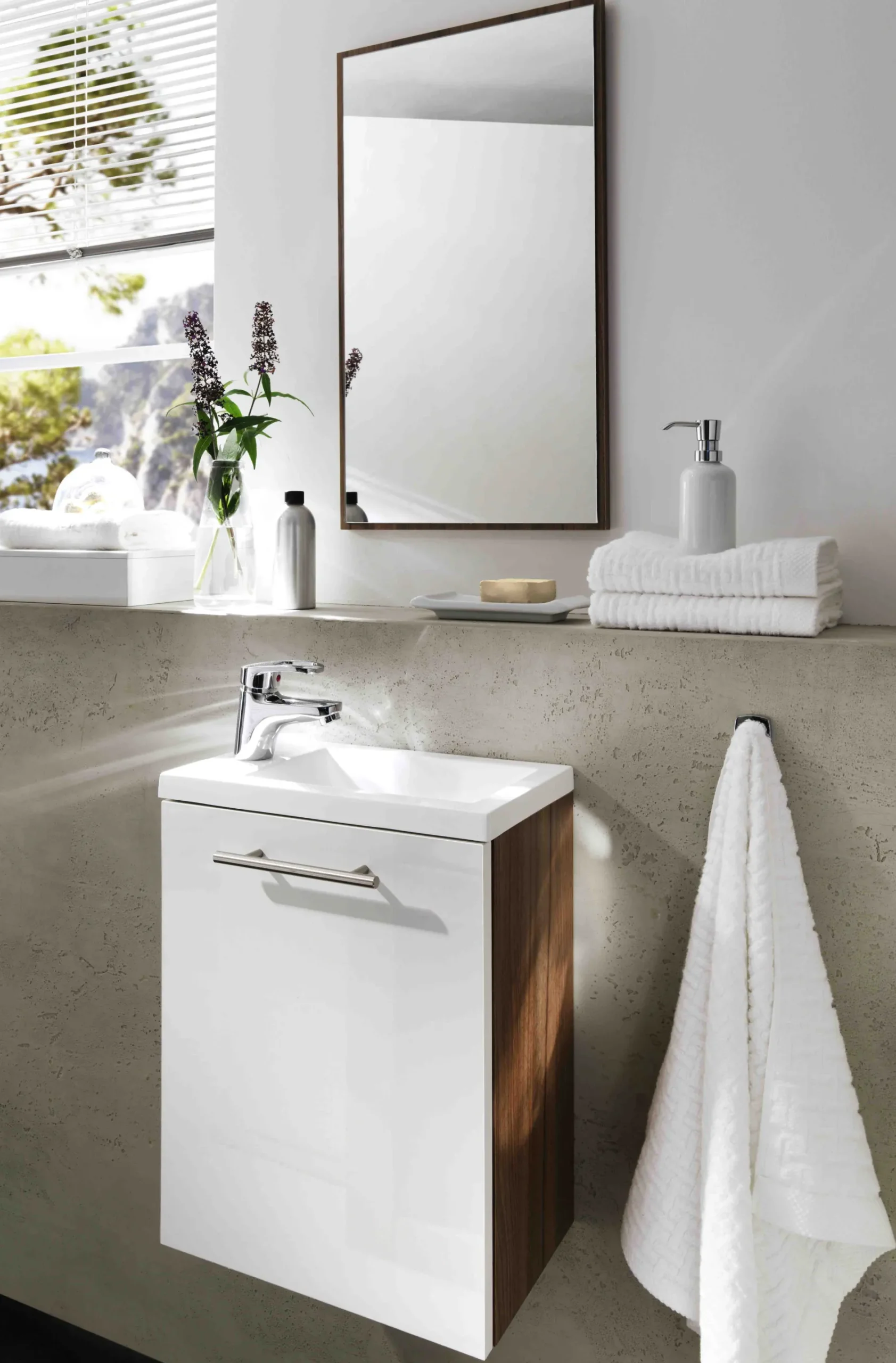 Wastafelkast Isla Walnoot Wit^Huisenthuis Best