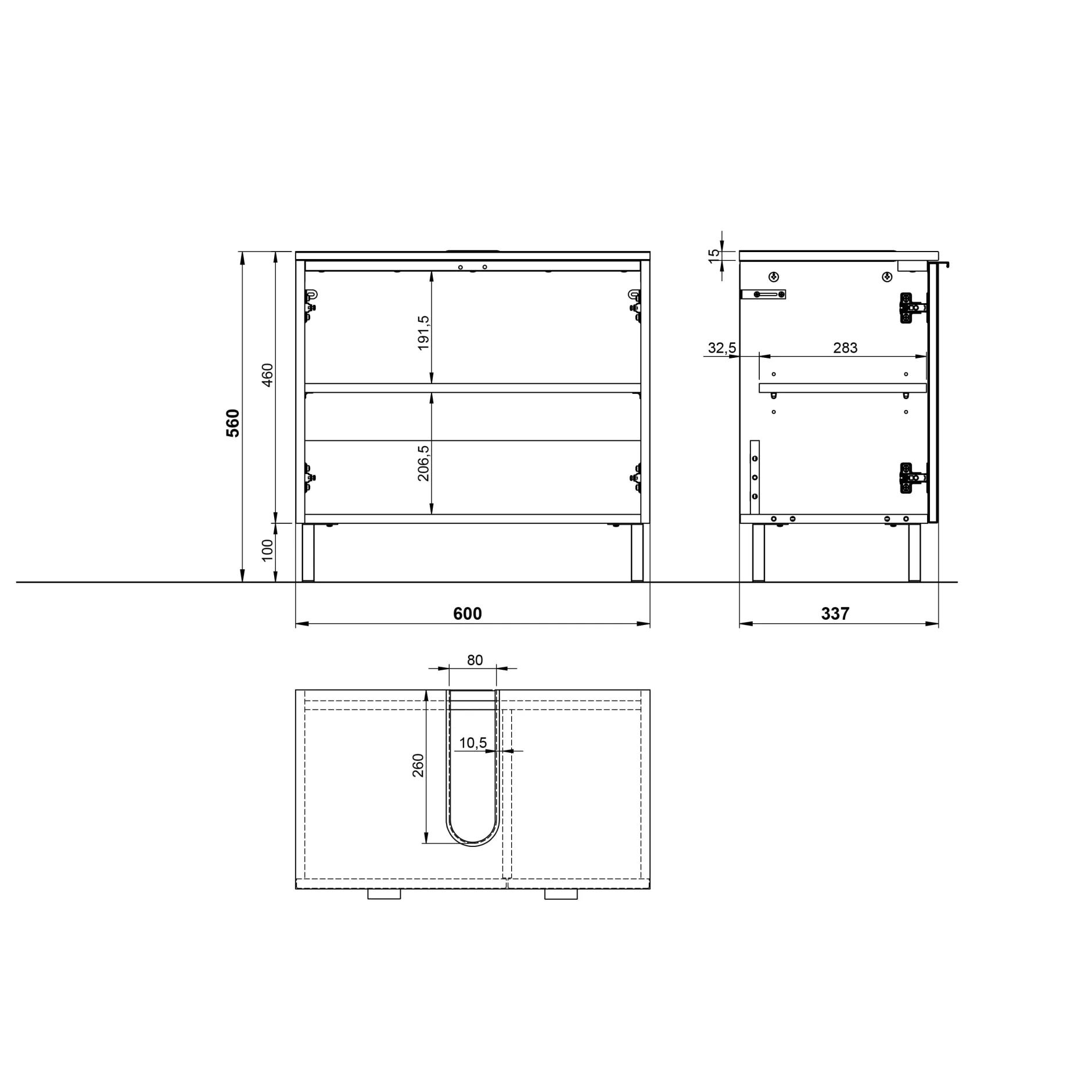 Wastafelkast Zadar 60 cm^Huisenthuis